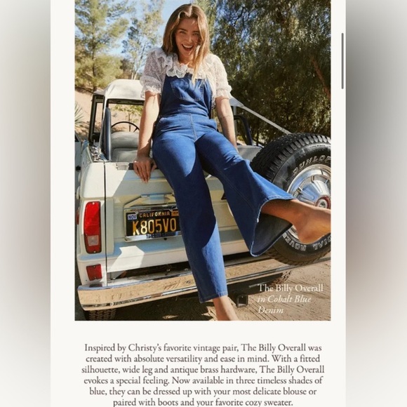 Christy Dawn Billy Overall in Cobalt Size 26 - Picture 3 of 10